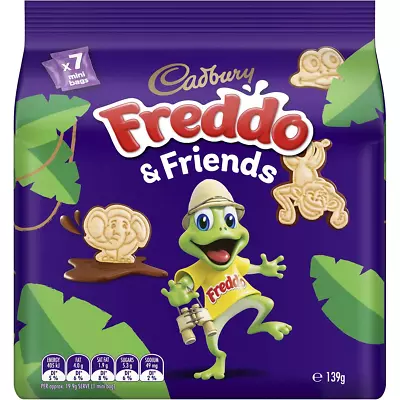 Cadbury Freddo And Friends Chocolate Dipped Biscuits Mini Bags 7 Pack • $14