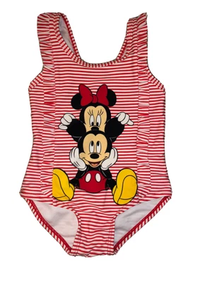 £0.25 • Buy VGC Baby Girls Nutmeg Disney Minnie The Mouse Mickey Red Swimming Costume 18-24 