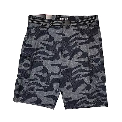 IRON CO Men's Belted Cargo Shorts Camo Size 34 New With Tags • $10.49