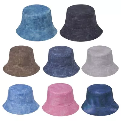 Vintage Washed Bucket Hat Tie-Dye Print Reversible Panama Fisherman • $15.37