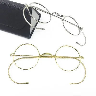 Vintage Round Antique Wire Rim Eyeglass Frames Flexible Full Rim Glasses Unisex • $22.49