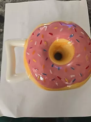 Ceramic Mmmmm Donuts Cup Mug Pink Sprinkles Hole Kitchen Homer Sinosons Lard Lad • $2
