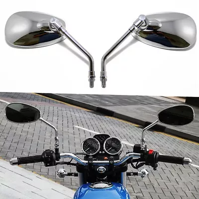 CHROME MOTORCYCLE MIRRORS FOR MOTO GUZZI Breva 750 / V7 Stone / V7 Racer Classic • $25.45