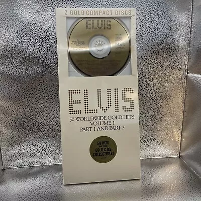 ELVIS 50 Worldwide GOLD Hits Vol Long Box 2 GOLD CD Set 1988 Sealed Longbox • $49.99