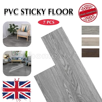£13.99 • Buy Floor Planks Tiles Self Adhesive Wood Effect Vinyl Flooring Kitchen Bathroom UK