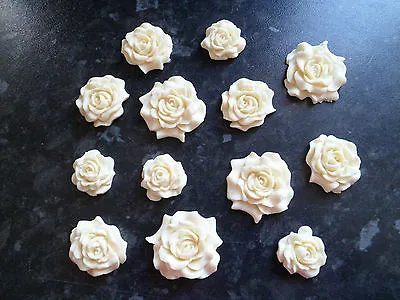 Edible Roses Any Colour 25 50 100 Cupcake Cake Topper Decoration • £7.99