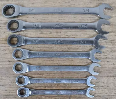 MAC Tools 7-Piece SAE 12-Point Ratcheting Combination Wrench Set • $129.95