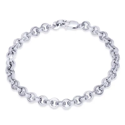 Pure Platinum Bracelet Men Women 6mm Solid Pt950 Rolo Link Jewelry 7.5inchL • $1553