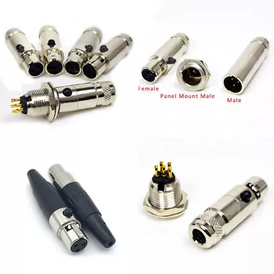 Mini XLR Connector 3Pin-6Pin Microphone Audio Plug Male/Female/Panel Mount Male • $78.77