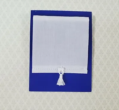 Dollhouse Roller Shade Curtain (Stationary) White 1:12 Scale Miniature Handmade • $8.49