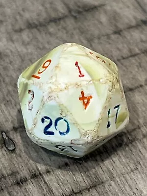 Early Vintage RARE D20 Rpg D&d Prototype ? Marbled Dice 092423@ • $35