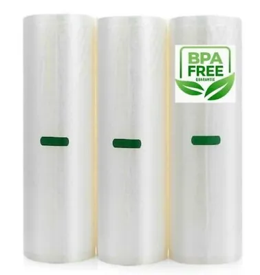 $15.55 • Buy 3 Roll Pack Vacuum Sealer Vac Bags 11  X 16' Rolls For Food Saver Seal A Meal