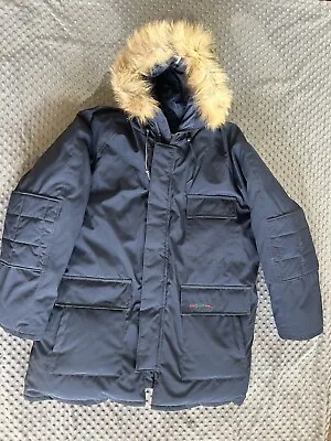 Vtg Schott N.Y.C.  🇺🇸 Down Snorkel Parka Jacket With Coyote Fur Trim Men’s XL • $169.99