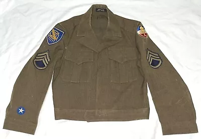 Original Post-WWII 1952 Army ROTC M-1943 Wool Ike Jacket Size 37R + Patches • $27