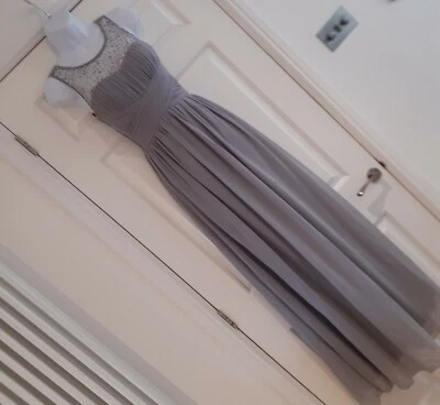 £12 • Buy New Little Mistress Grey Sparkle Maxi Dress Size 6 Prom Long Evening Party 