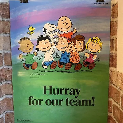 Vintage Snoopy Peanuts Charlie Brown & Friends Poster 22x17 Workplace Motivation • $49.99