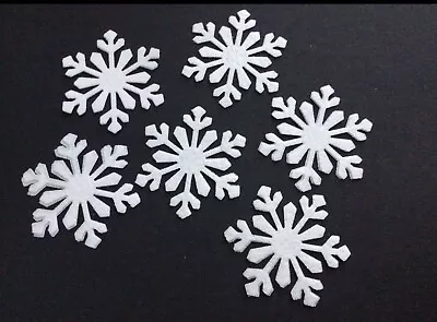 XL White Large Frozen Snowflakes Edible Rice Paper Cupcake Toppers Cake PRE CUT • £2.49