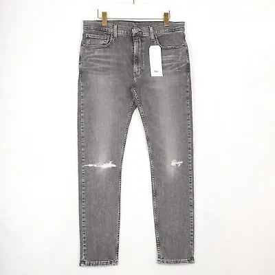 LEVIS 519 HI-BALL Mens 36 Grey Extreme Skinny Jeans Stretch Denim Trousers W36 • £42.95