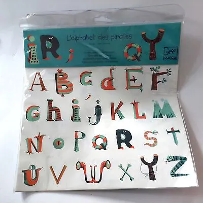 NIP New DJECO Pirate Alphabet Letters Wall Stickers Art Decals Made In France • £8.66