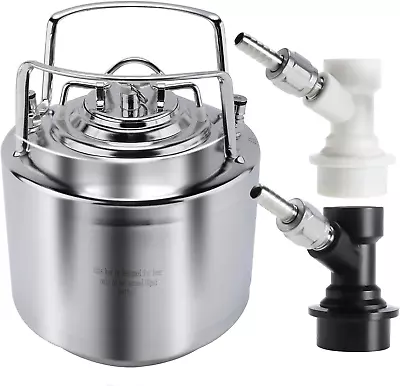 Yaebrew Mini Ball Lock Beer Keg 1.6 Gallon Double Ball Lock Post Corny Keg With  • $125.30