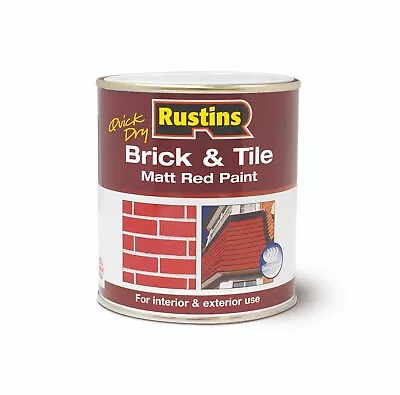 Rustins Quick Dry Brick & Tile Matt Red Paint Interior/exterior Use 250/500/1L • £11