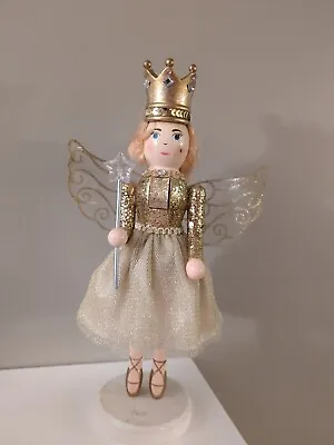 14” Sugar Plum Fairy Gold Princess Angel Ballerina Christmas Wooden Nutcracker • $34.50