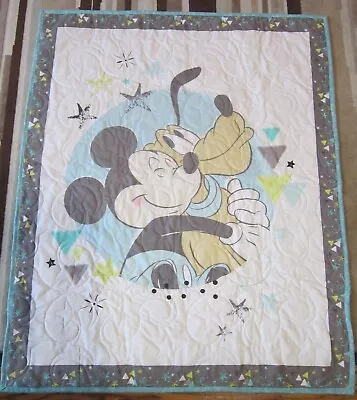 New Handmade Baby  / Crib Quilt 36  X 44   Mickey & Pluto • $30