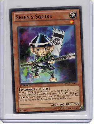 Yugioh Light Play SDWA-EN019 Shien's Squire 1st Edition Common • $1.75