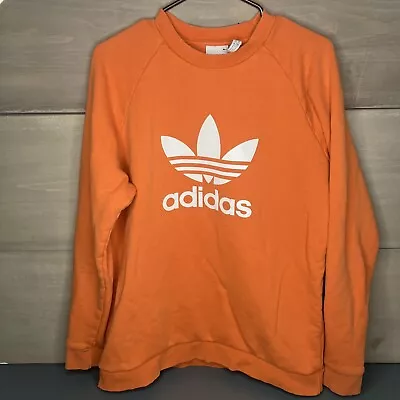 Adidas Sweatshirt Mens Large Orange Crewneck Trefoil Logo Pullover Vintage • $30