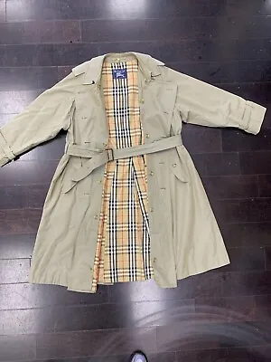 Burberry Trench Coat Unisex Men/Women Khaki Color Size L - Excellent Condition • $195