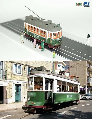 Green Touristic Lisbon Tram HO/N Gauge (HOe) - Motorized With Light NEW • £114