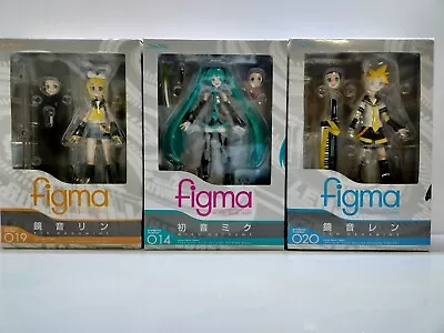 Figma Hatsune VOCALOID Hatsune Miku Kagamine Rin & Len  Max Factory Set Of 3 • $182.60