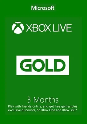 3 Months - Xbox Live Gold Membership  -  - Instant Delivery • £15.39