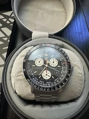 Vintage Tag Heuer Pilot Aviation 42 Mm Quartz Chronograph Calculator Ref 530.306 • $1250