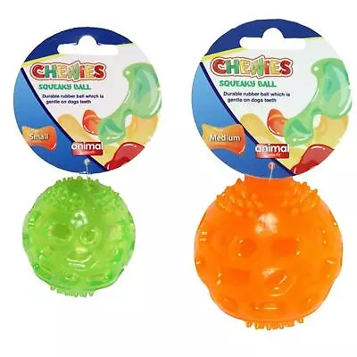 Animal Instincts Chewies Squeaky Ball Dog Chew Rubber Toy Interactive Game • £7.15