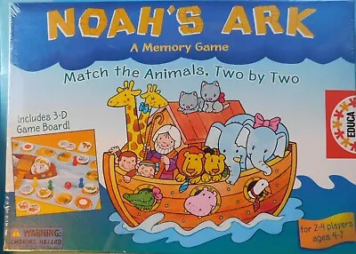 NOAH S ARK MEMORY GAME Match The Animals Two By Two Educa NRFB NEW • $9.95
