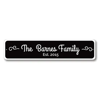 Personalized Family Name Established Date Sign Wedding Metal Plaque Decor Sign • $34.87