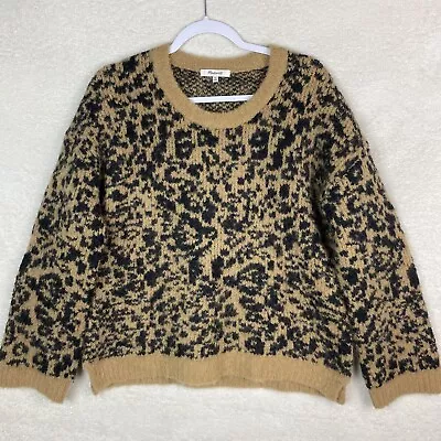Madewell Womens Sz XS Leopard Sweater Alpaca Merino Knit Pullover • $39.99