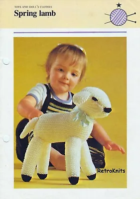 Toy/ Doll  Baby  Lamb  Dk Easy Knitting Pattern  Printed On Heavy Paper • £1.90