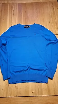 Musto Cotton Jumper Bright Blue Size M VGC Spring Summer  • £20