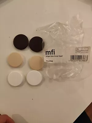 MFI Set 6 X 35mm PLASTIC HINGE HOLE COVER CAPS KITCHEN CABINET CUPBOARD DOORS • £5.99