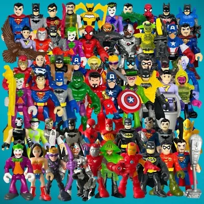 Imaginext & Playskool Joblot Bundle 60 USED Figures 2.7 -3  Superheroes Villains • £28.99