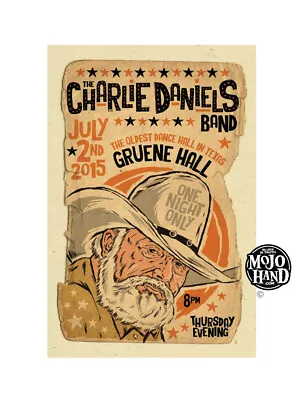 $20 • Buy Charlie Daniels Concert Poster - 2015 - Gruene Hall, Texas