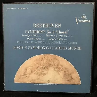 RCA Victrola VICS-6003 BEETHOVEN Symphony #9 & Overtures - MUNCH Boston ST 2LP • $3.75