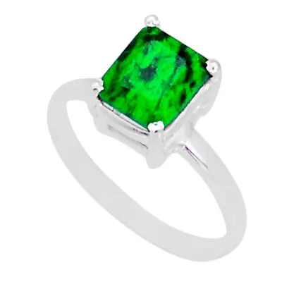 2.30cts Faceted Natural Green Maw Sit Sit 925 Sterling Silver Ring Size 6 Y2195 • $16.79