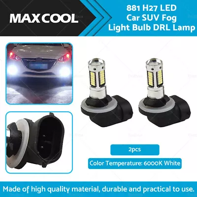 2x 881 H27 Extremely Bright 30W 6000K White LED Car SUV Fog Light Bulb DRL Lamp • $13.59