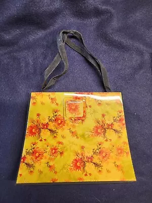 Small Top Handle Bag Or Wristlet Purse Yellow & Orange Magnetic Clasp NOS • $4.99