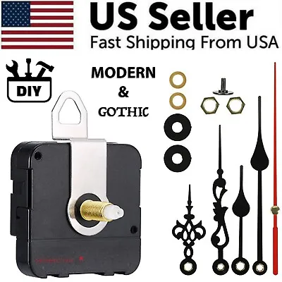 DIY Clock Parts Movement Quartz Mechanism Wall Replacement Repair Tool Hands Kit • $8.69