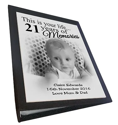 21st Birthday Gift Personalised Photo Album Memory Photo Book 6x4  Photos. • £17.99
