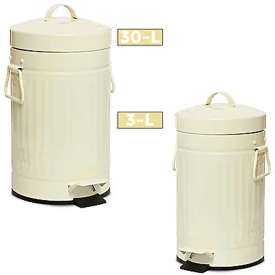 3/30 Ltr American Style Retro Pedal Bin Kitchen Bathroom Us Rubbish Waste Bin • £9.85